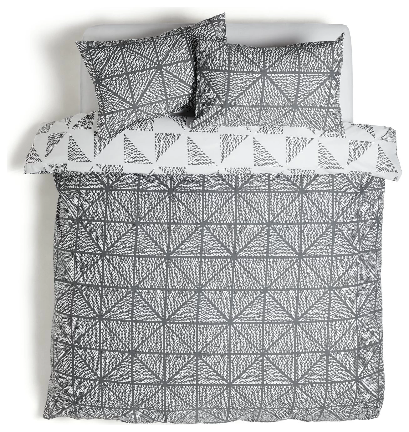 Habitat Stockholm Diamond Dash Grey Bedding Set - Single - Image 3