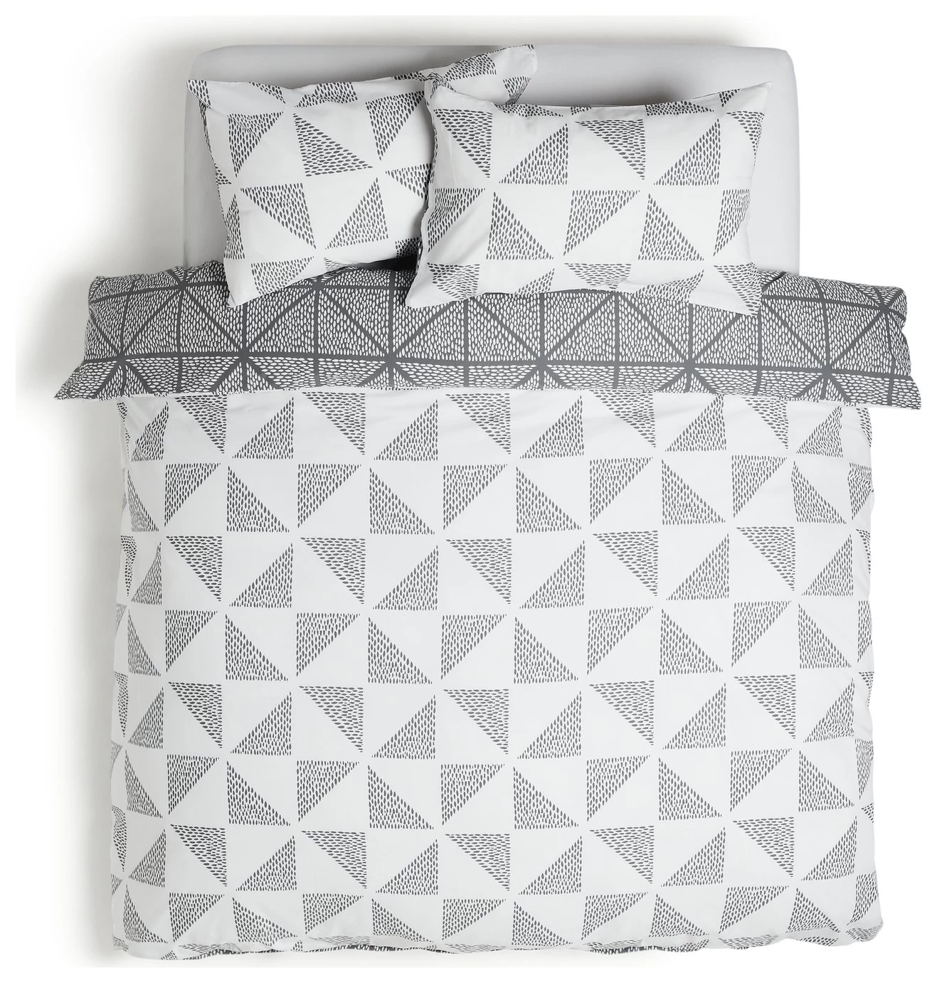 Habitat Stockholm Diamond Dash Grey Bedding Set - Single - Image 5