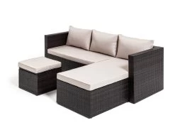 Habitat 4 Seater Rattan Effect Garden Sofa Set - Brown
