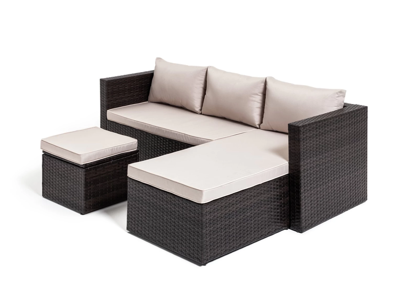 Habitat 4 Seater Rattan Effect Garden Sofa Set - Brown