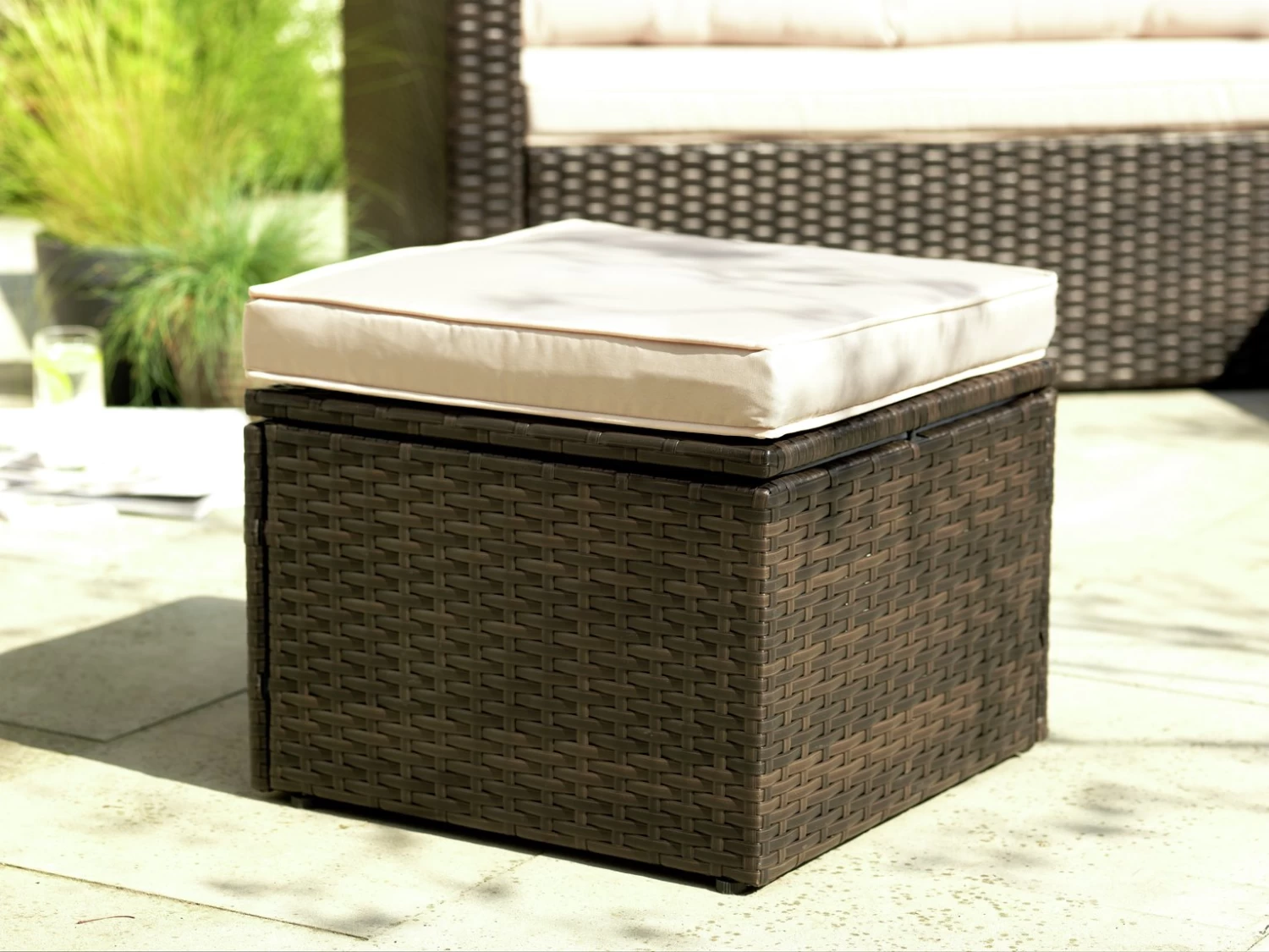 Habitat 4 Seater Rattan Effect Garden Sofa Set - Brown - Image 8