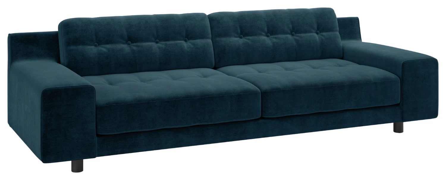 Habitat Hendricks Velvet 4 Seater Sofa - Ink Blue - Image 7
