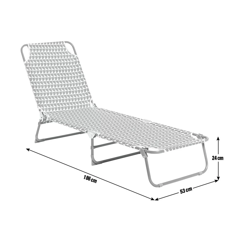 Habitat Folding Metal Sun Lounger - Geo Orange - Image 4