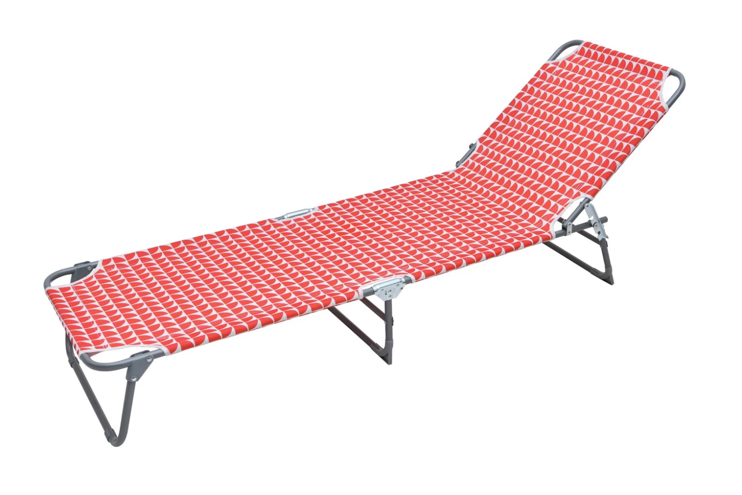 Habitat Folding Metal Sun Lounger - Geo Orange - Image 5