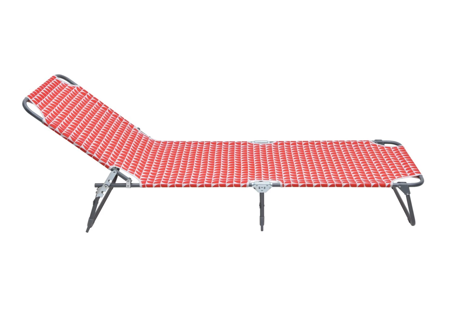 Habitat Folding Metal Sun Lounger - Geo Orange - Image 6