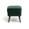 Habitat Callie Velvet Footstool - Forest Green