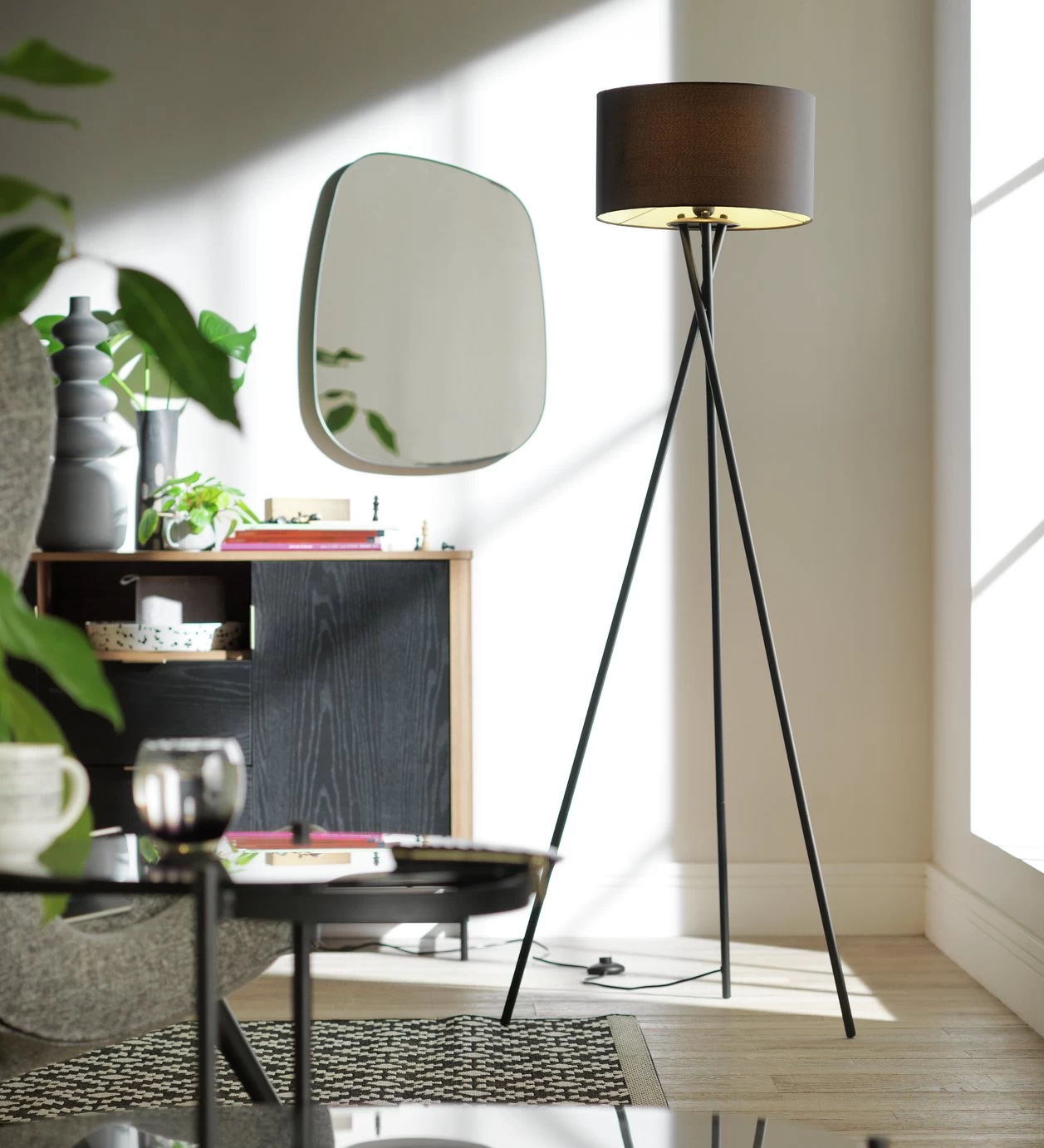 Habitat Matt Tripod Floor Lamp - Black - Image 8