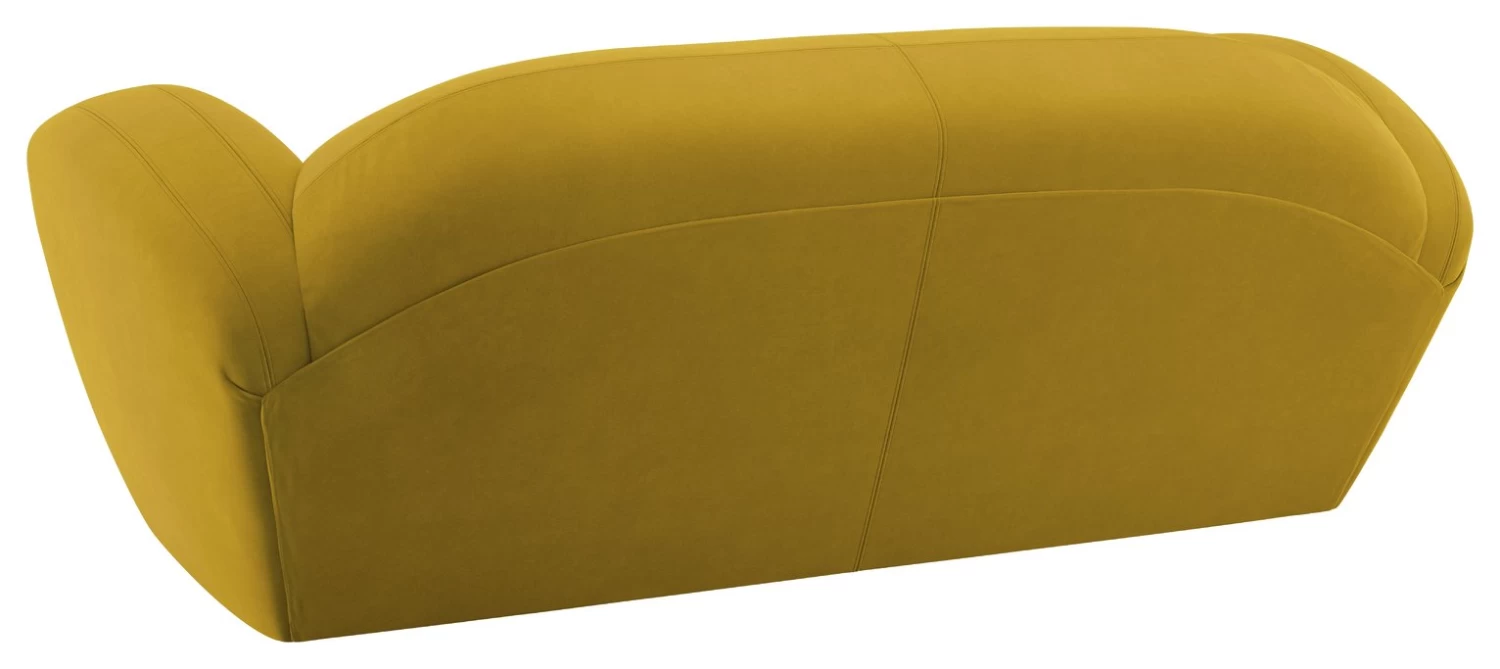 Habitat Layla Velvet 3 Seater Sofa - Yellow - Image 5