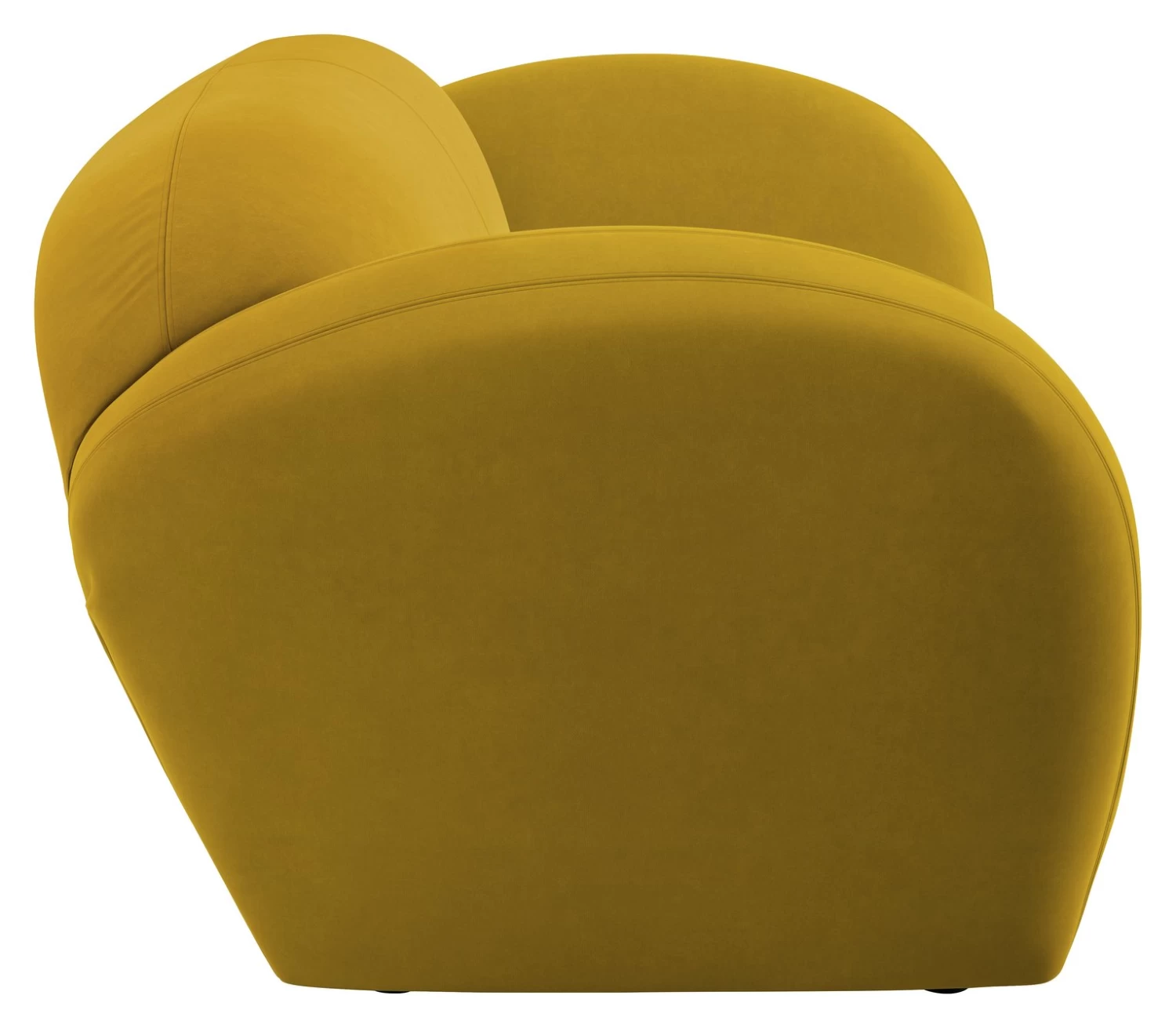 Habitat Layla Velvet 3 Seater Sofa - Yellow - Image 6