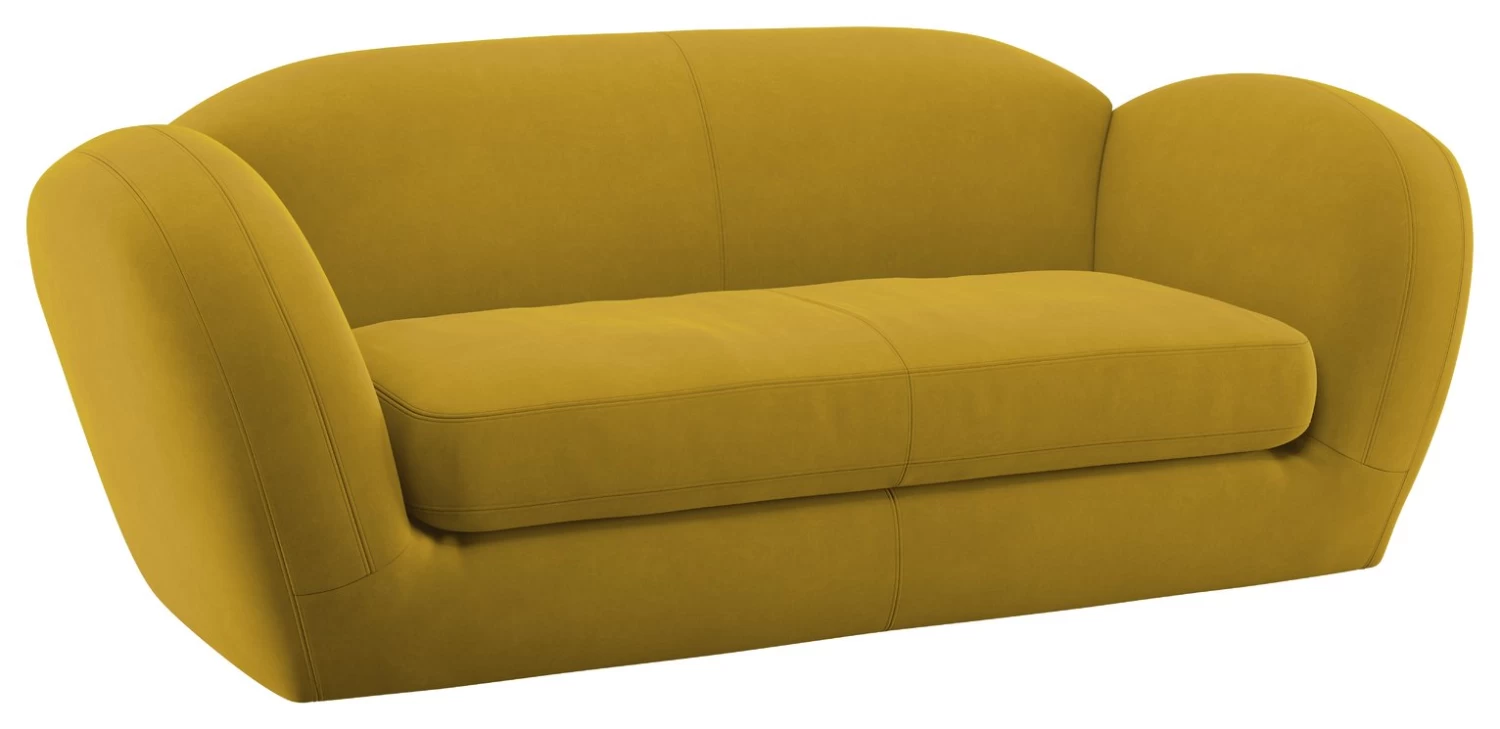 Habitat Layla Velvet 3 Seater Sofa - Yellow - Image 7