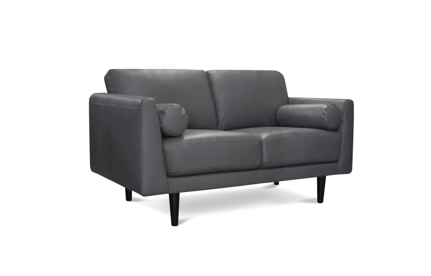 Habitat Jackson Leather 2 Seater Sofa - Grey - Image 3