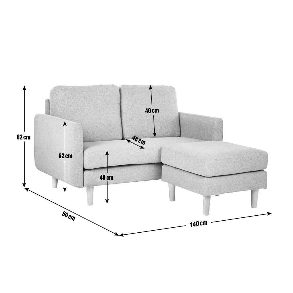 Habitat Remi Fabric 2 Seater Chaise Sofa In A Box - Teal - Image 10