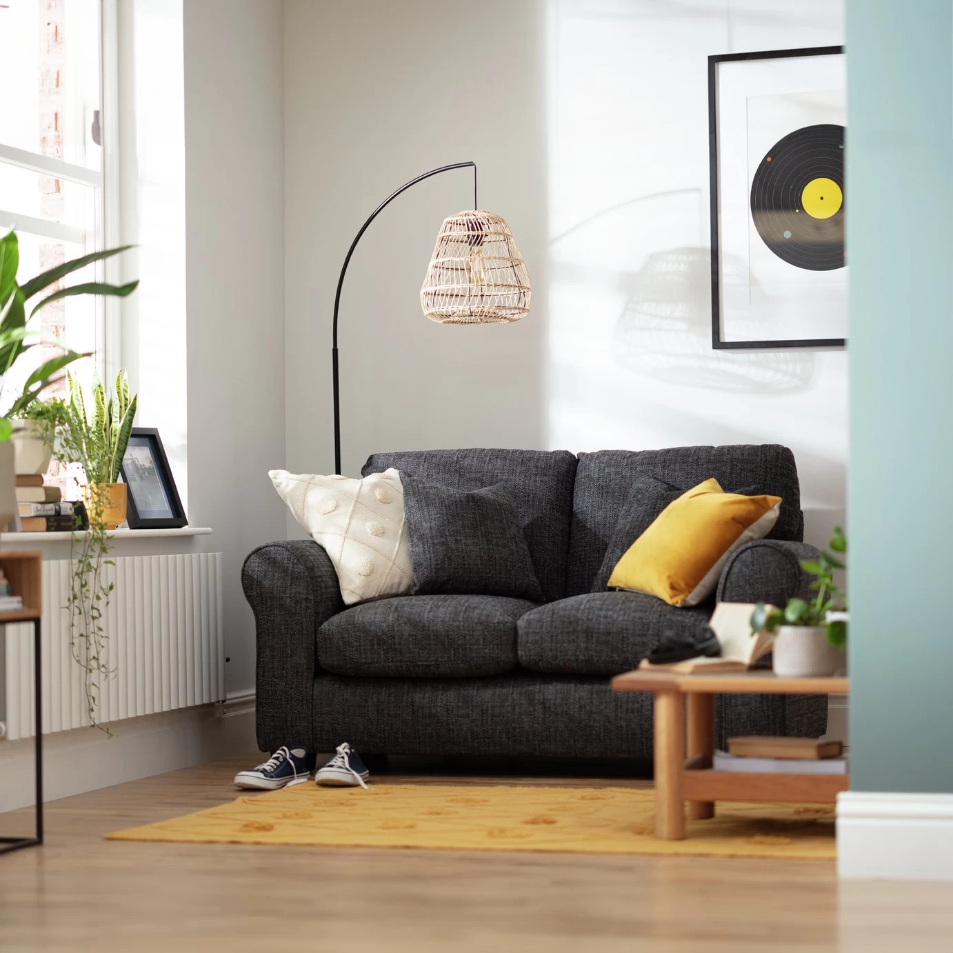 Habitat Lisbon Fabric 2 Seater Sofa - Charcoal - Image 2