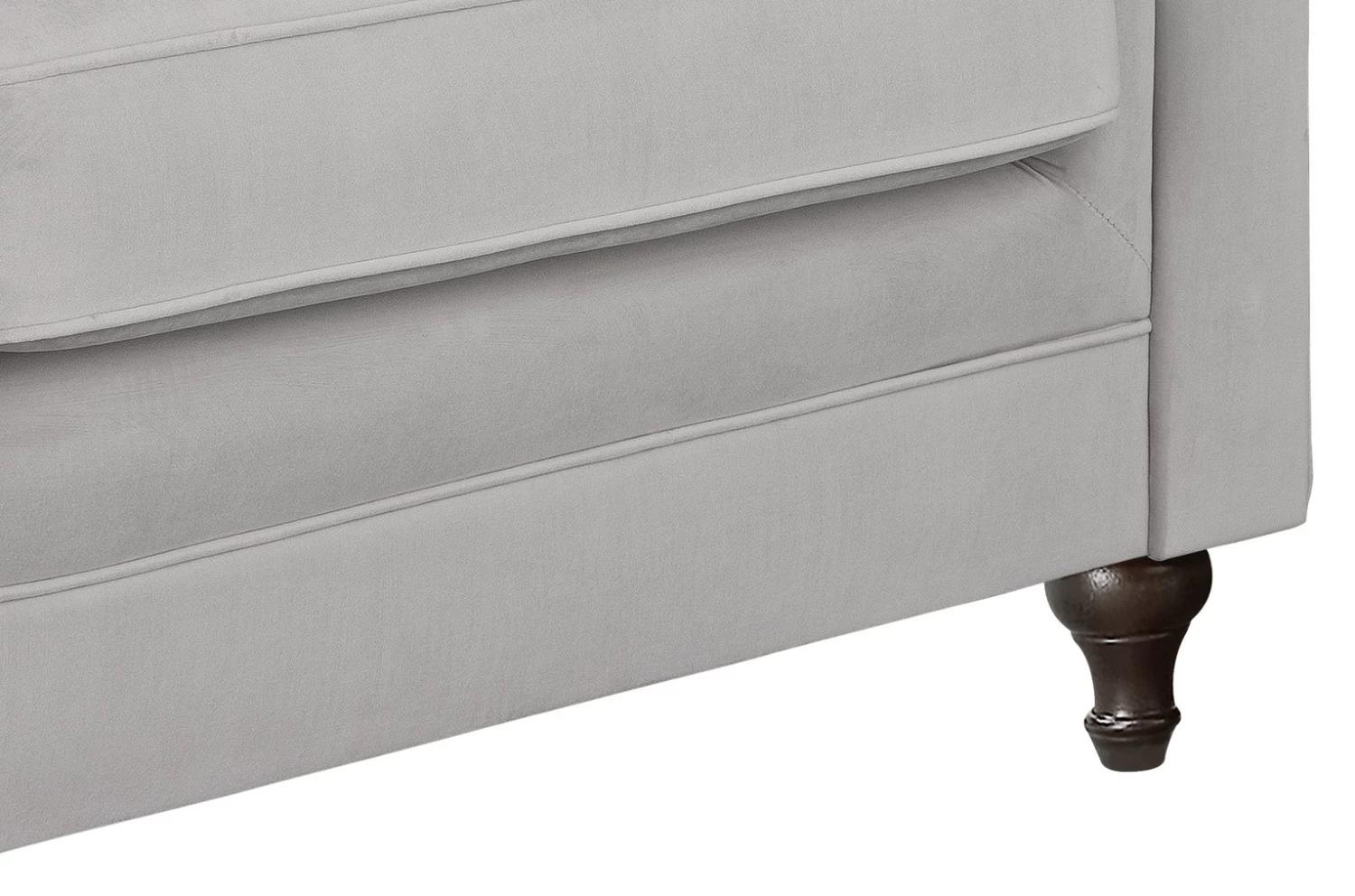 Habitat Chesterfield Velvet 2 Seater Sofa - Light Grey - Image 10