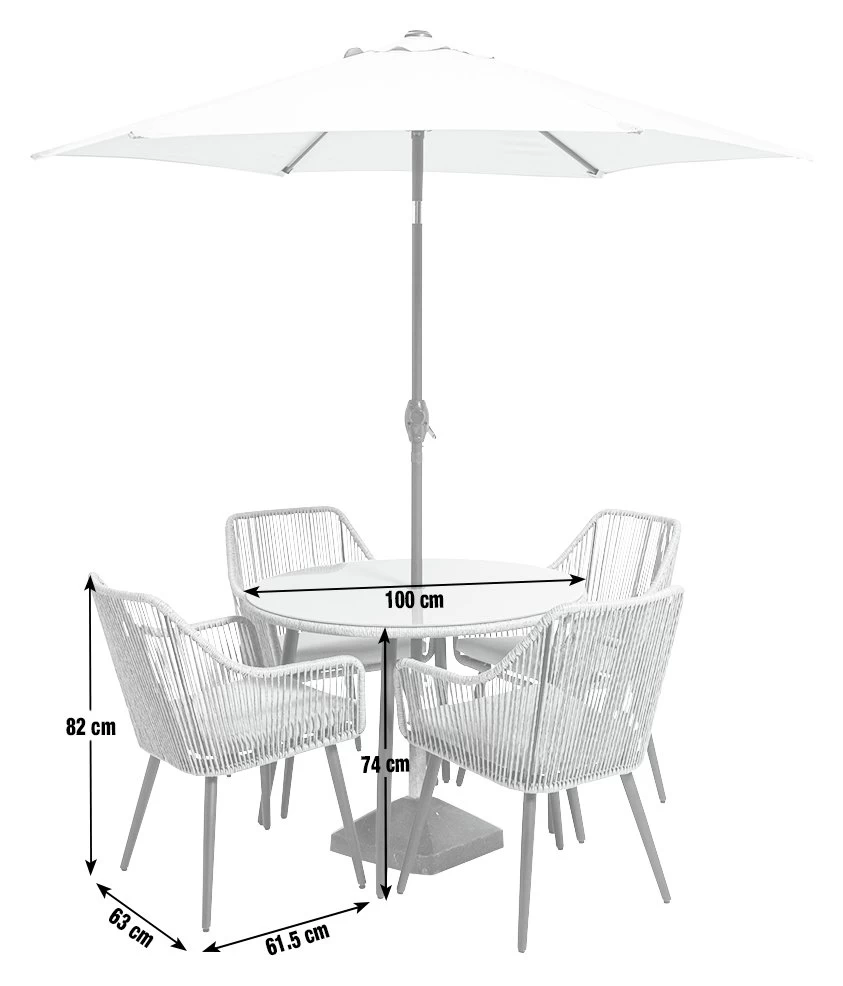 Habitat Malta 4 Seater Rattan Effect Patio Set - Natural - Image 3