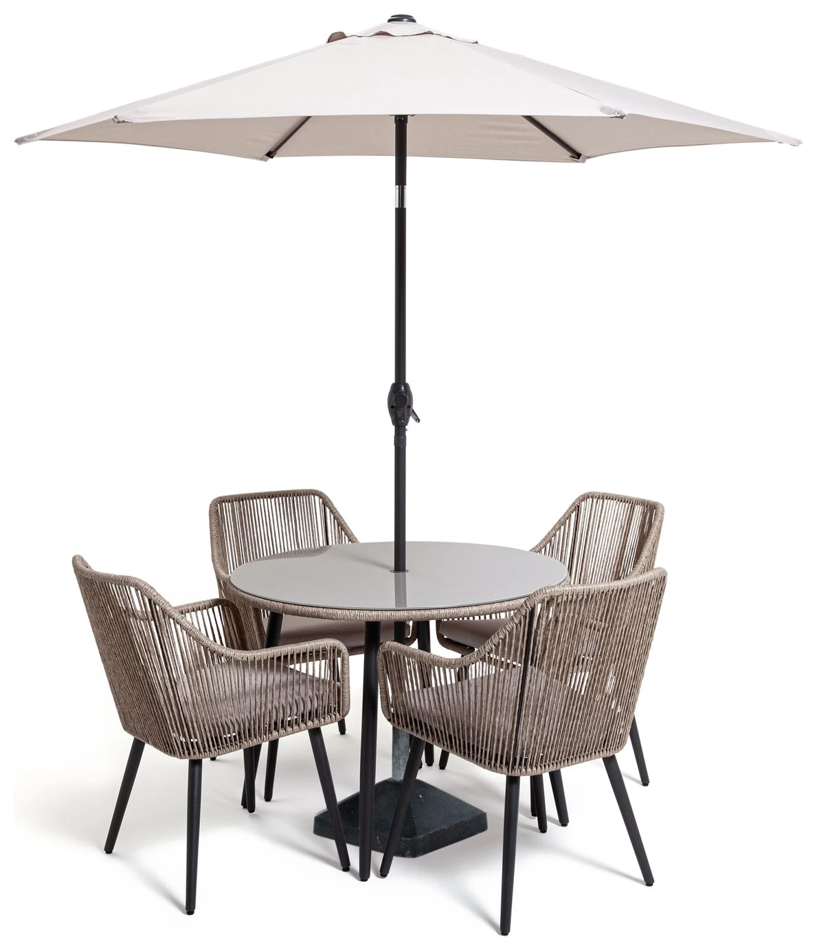 Habitat Malta 4 Seater Rattan Effect Patio Set - Natural - Image 5