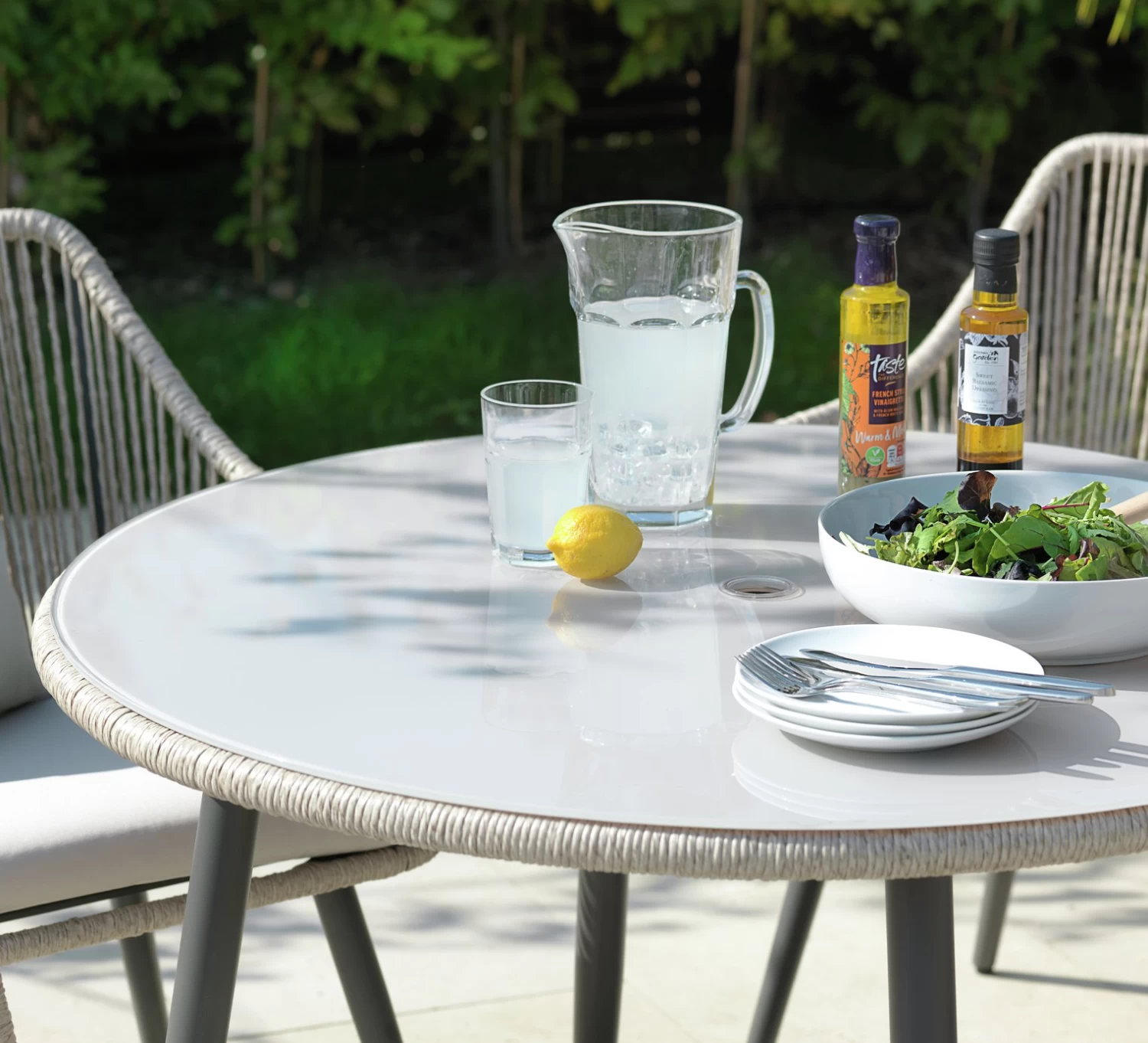 Habitat Malta 4 Seater Rattan Effect Patio Set - Natural - Image 8