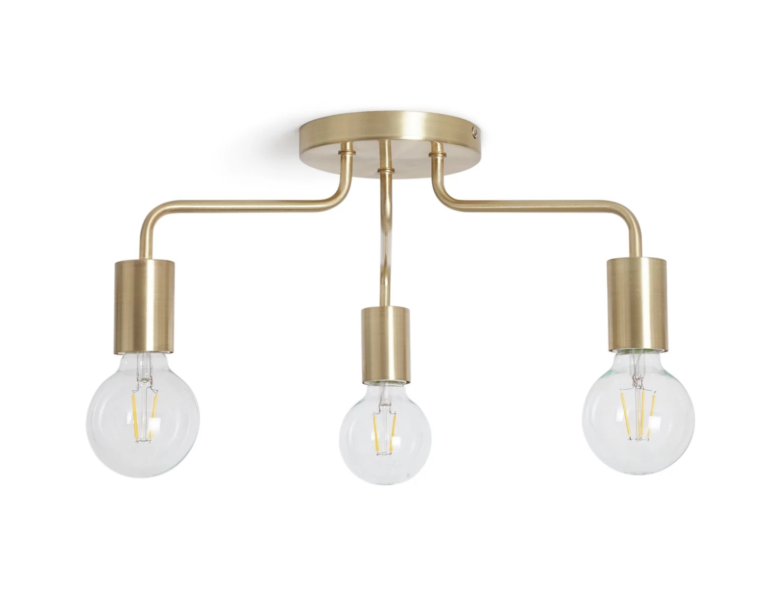 Habitat Rayner Steel 3 Light LED Flush Ceiling Light - Brass - Image 2