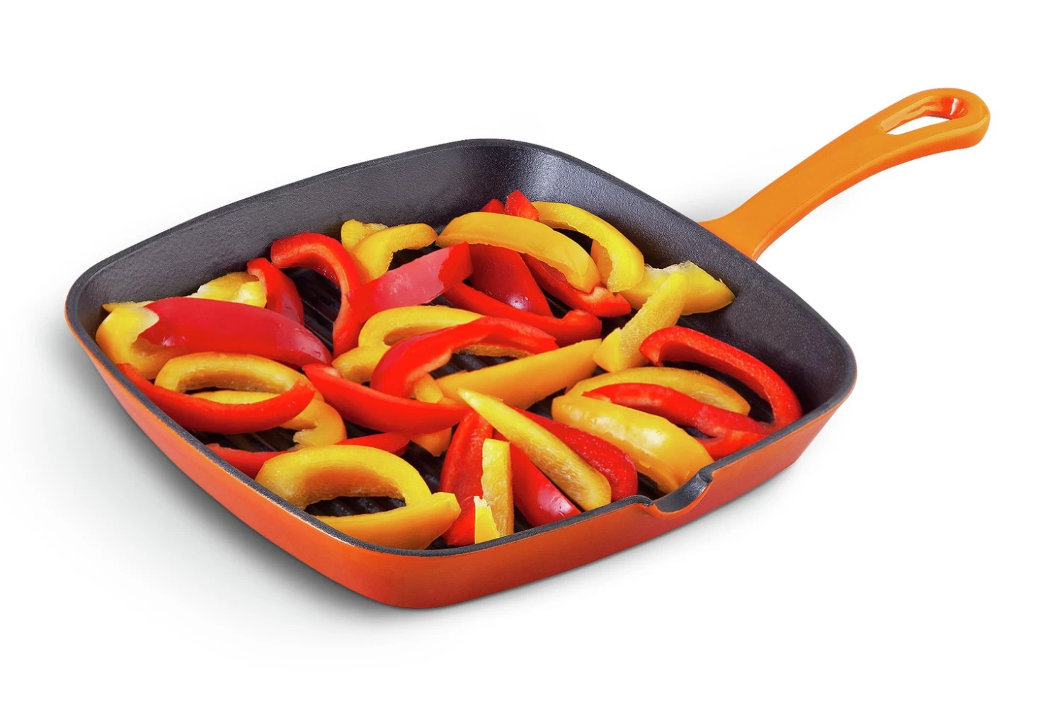 Habitat 23cm Cast Iron Griddle Pan - Orange - Image 2