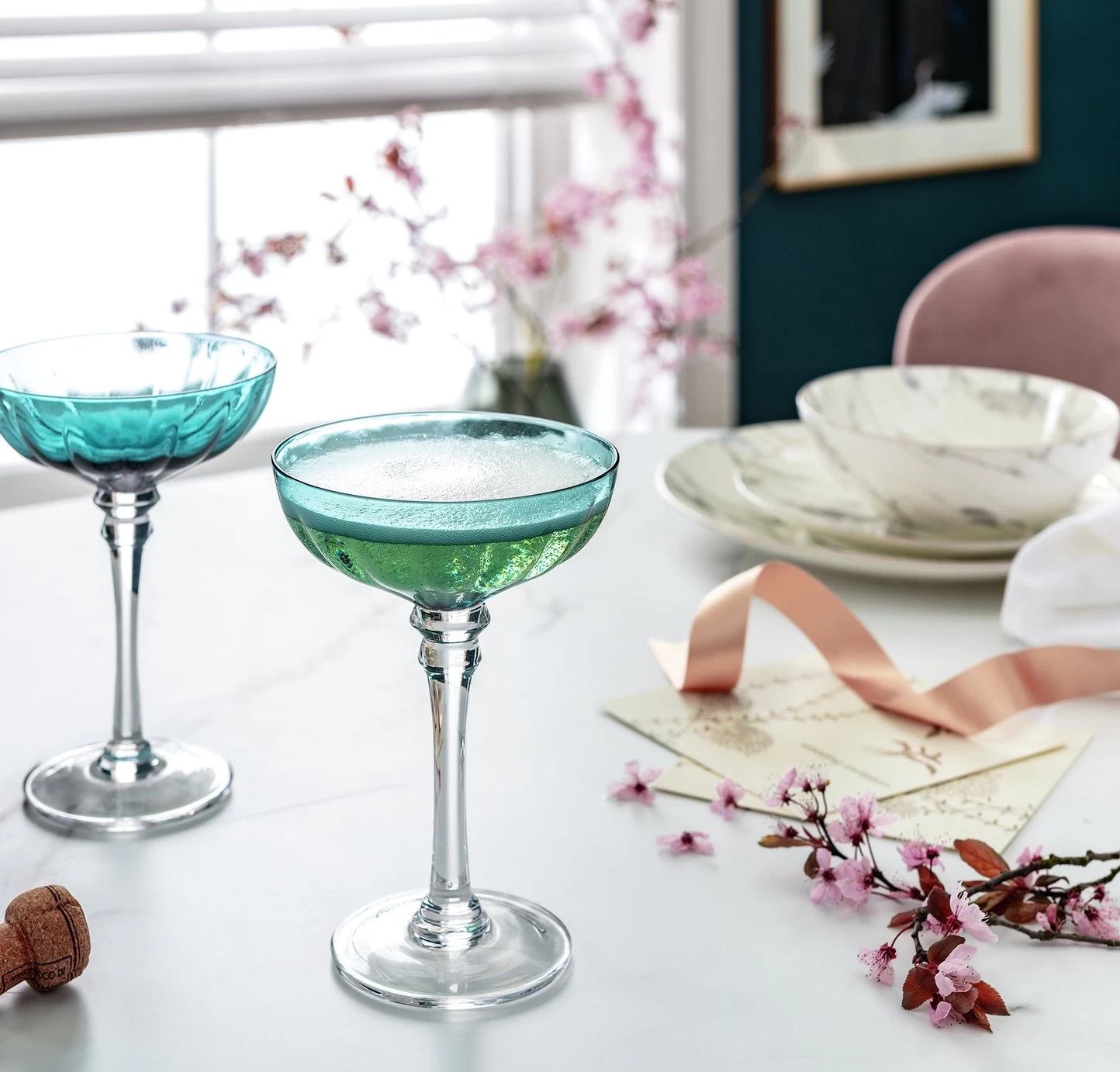 Habitat Japonica Set Of 4 Champagne Coupe - Image 2