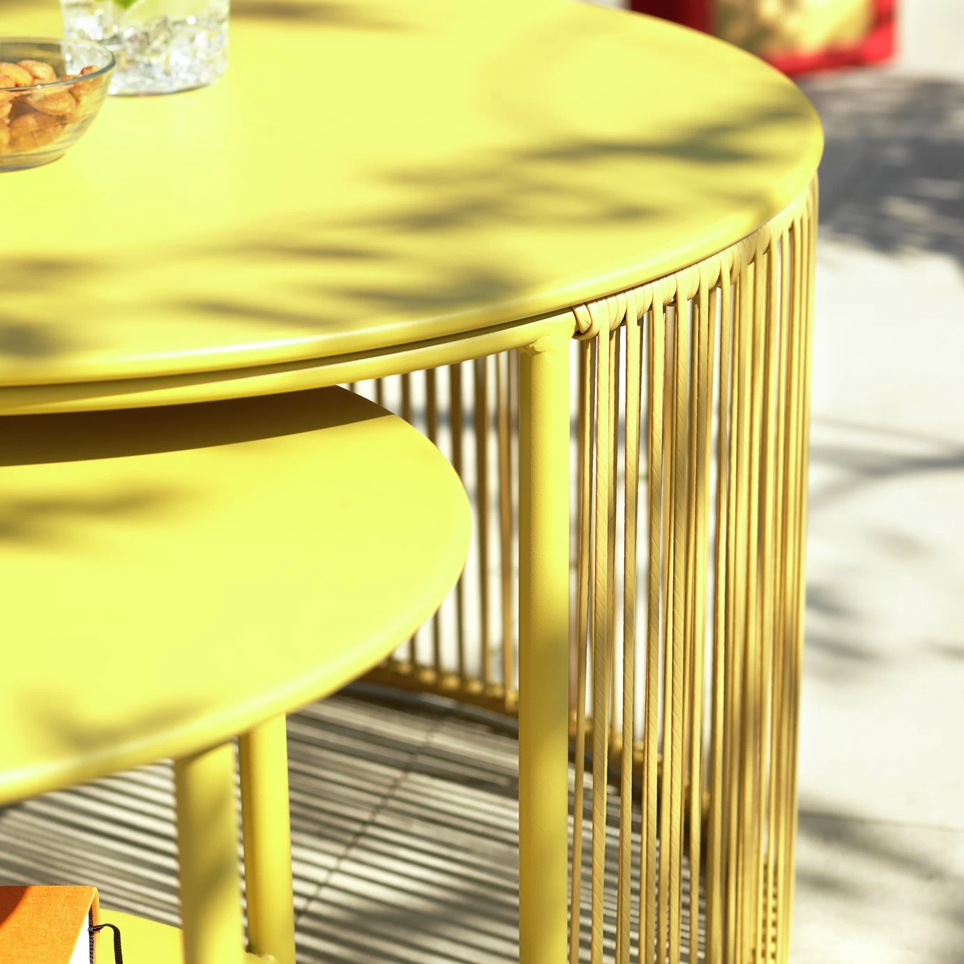 Habitat Ipanema Metal Garden Coffee Table - Yellow - Image 7