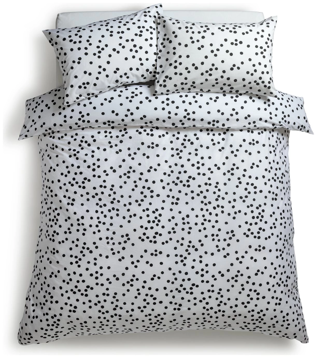 Habitat Cotton Dot Penny White & Black Bedding Set - Single - Image 3