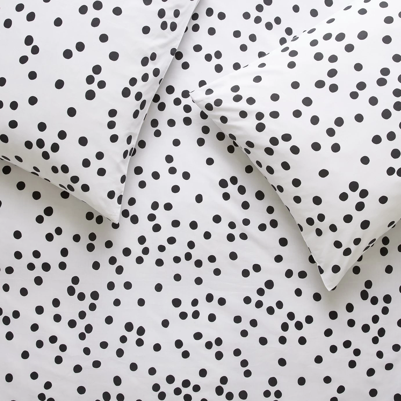 Habitat Cotton Dot Penny White & Black Bedding Set - Single - Image 6