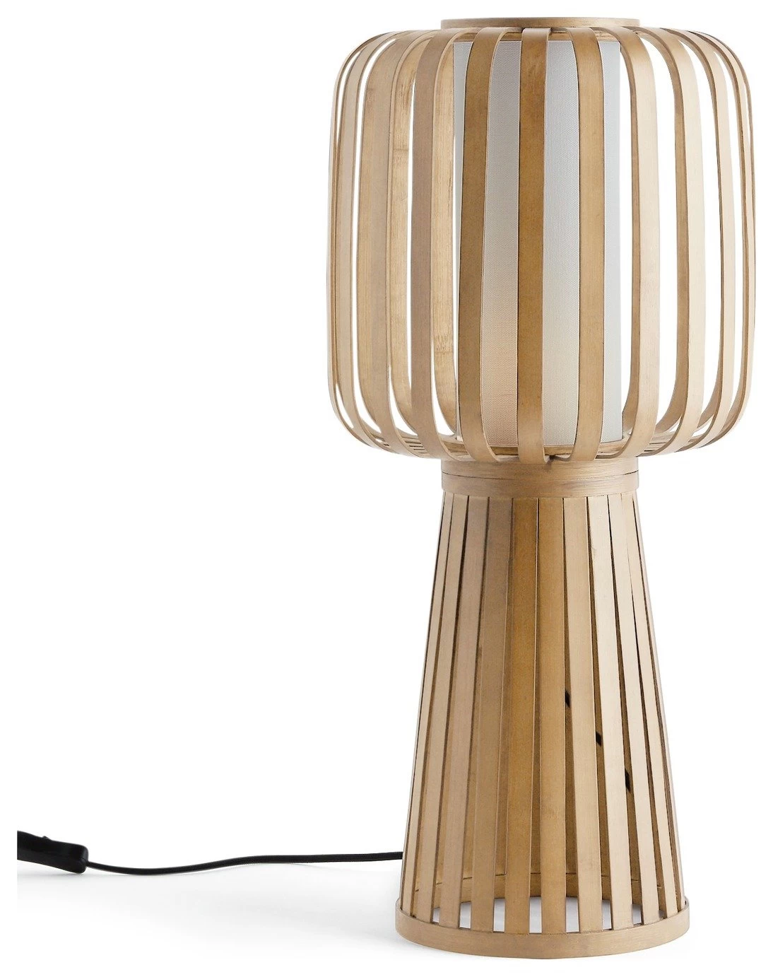 Habitat Achille Bamboo Table Lamp - Natural & White - Image 2