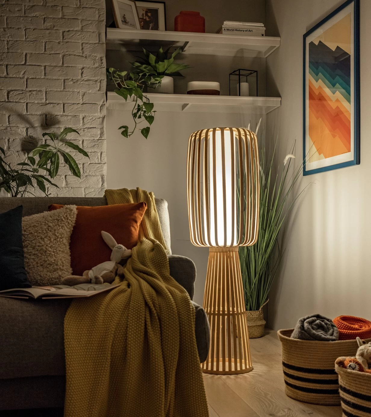 Habitat Achille Japonica Floor Lamp - Ash - Image 8