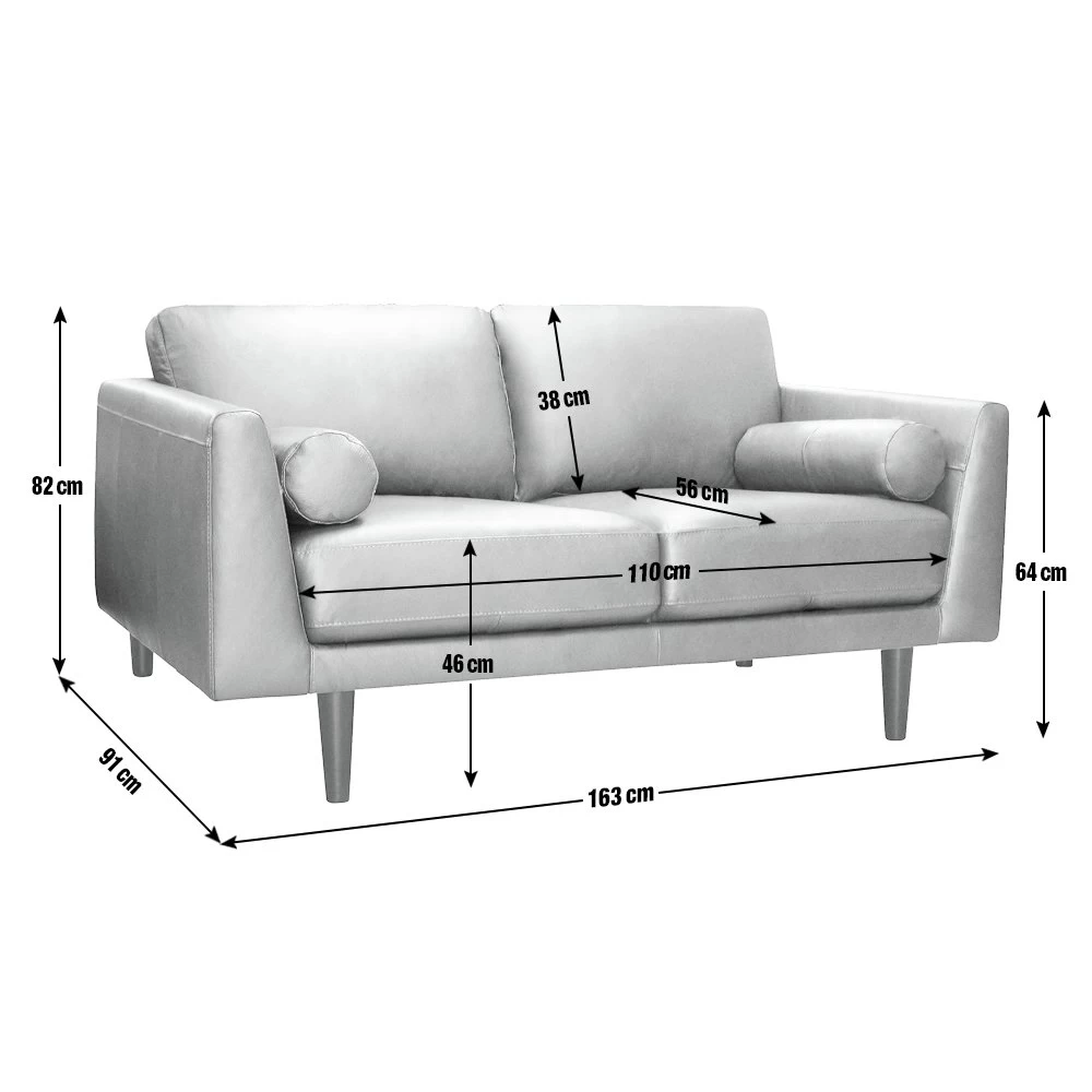 Habitat Jackson Leather 2 Seater Sofa - Tan - Image 3