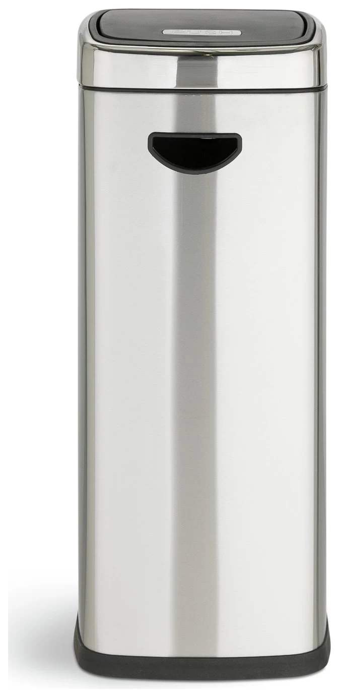 Habitat 30 Litre Square Touch Top Bin - Silver