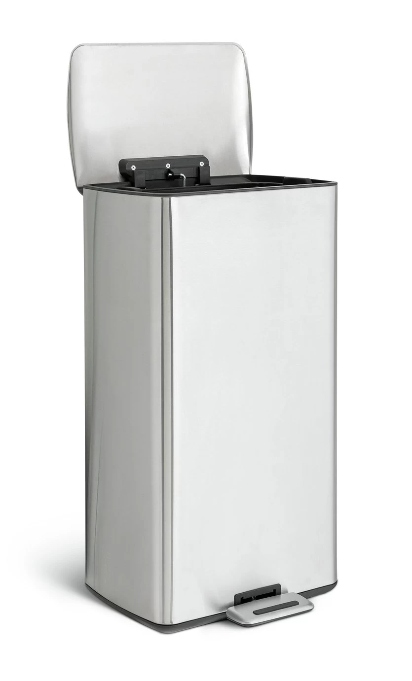 Habitat 30 Litre Modern Rectangular Bin - Silver - Image 3