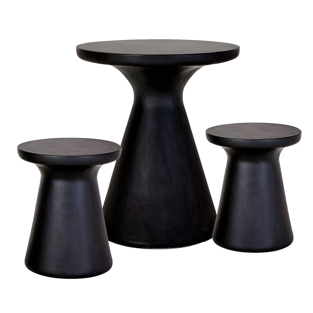 Habitat Milton 2 Seater Fibrestone Garden Bistro Set - Black