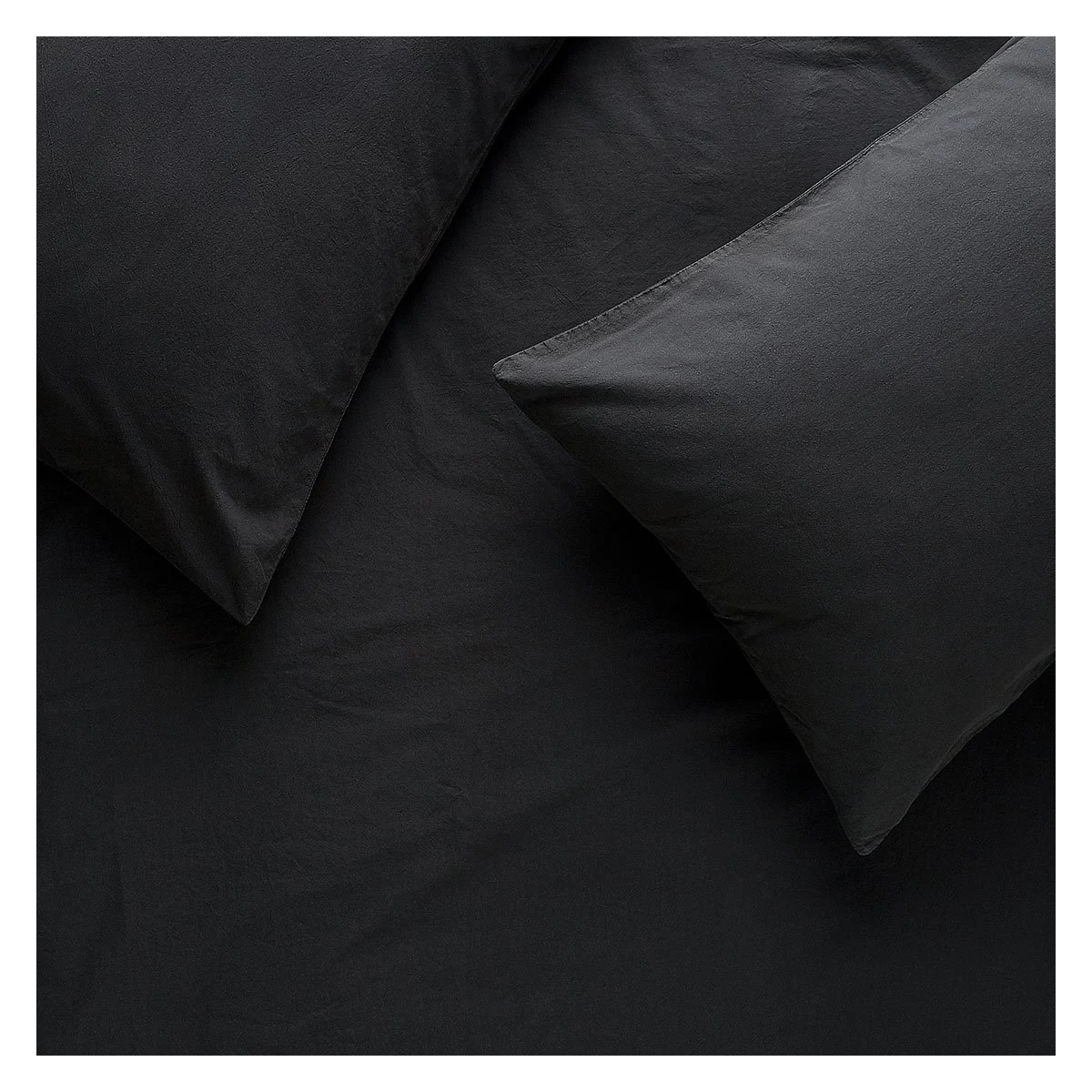 Habitat Washed Plain Charcoal Fitted Sheet - Double - Image 3