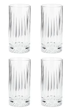Habitat Pressed Set Of 4 Hi Ball Glasses