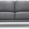 Habitat Jackson Leather 4 Seater Sofa - Grey