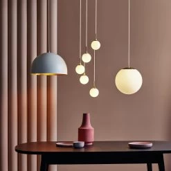 Habitat Boyd Glass & Metal Pendant Light - Brass