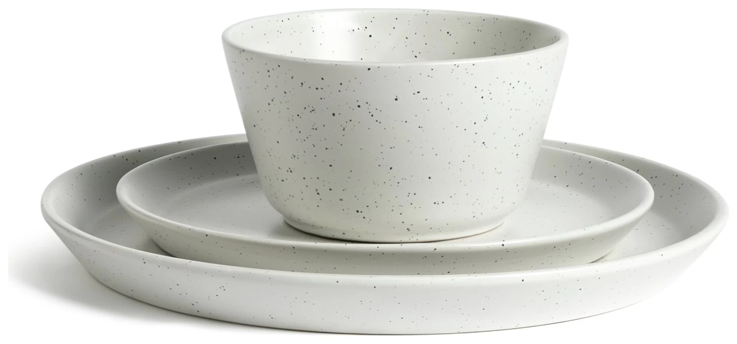 Habitat Addison 12 Piece Stoneware Dinner Set - White - Image 3
