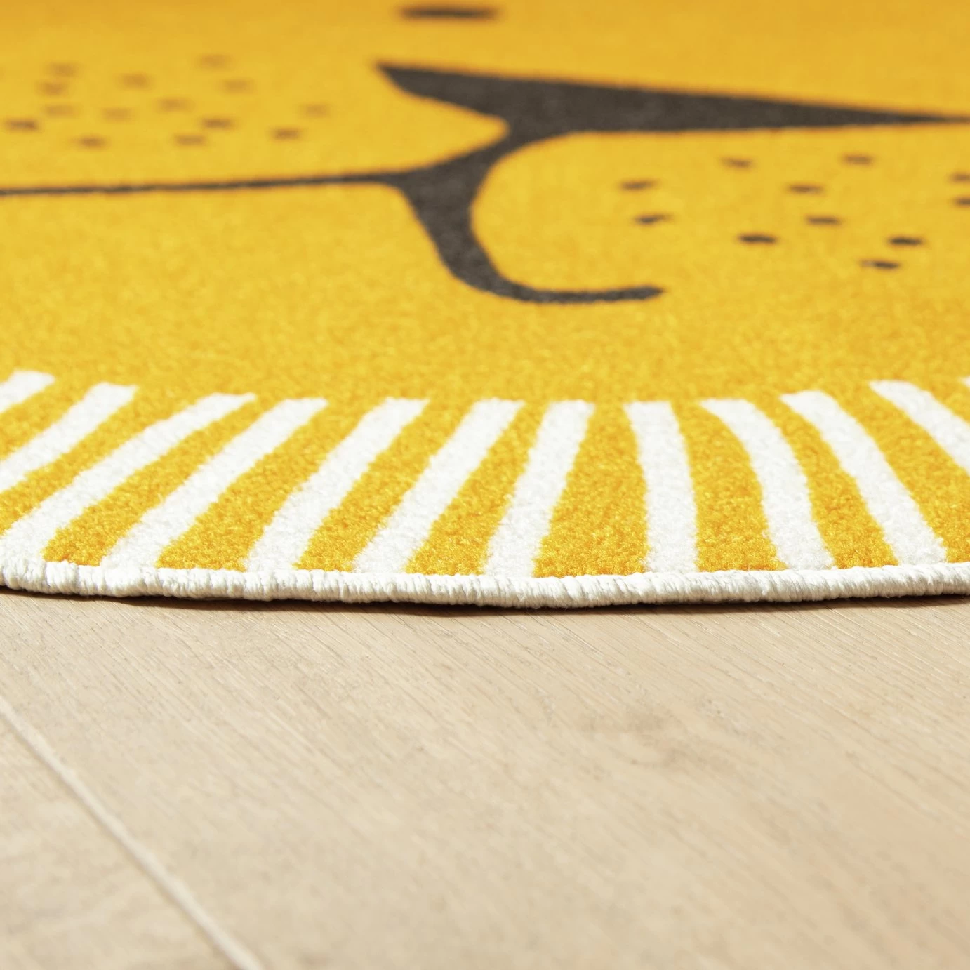 Habitat Kids Lion Face Circle Rug - Yellow - 100x100cm - Image 4