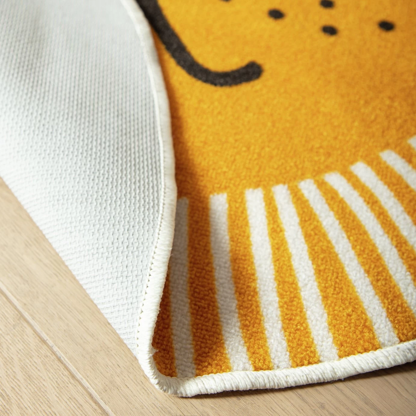 Habitat Kids Lion Face Circle Rug - Yellow - 100x100cm - Image 5