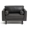 Habitat Jackson Leather Cuddle Chair - Grey