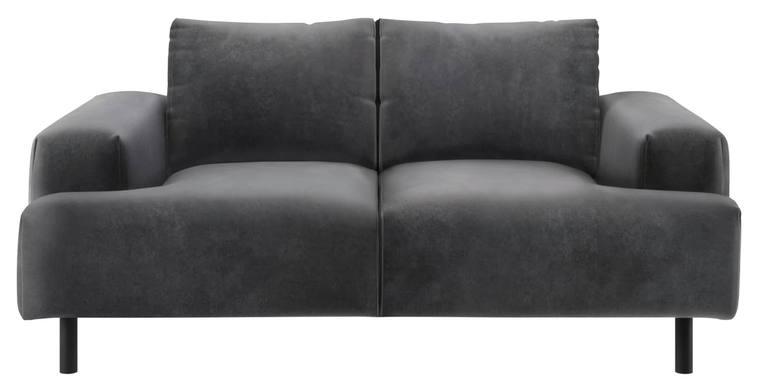 Habitat Julien Velvet 2 Seater Sofa - Grey