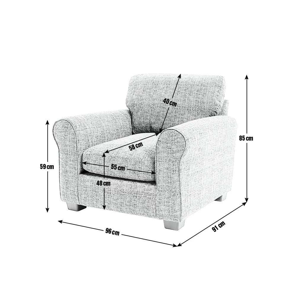 Habitat Lisbon Fabric Armchair - Charcoal - Image 5