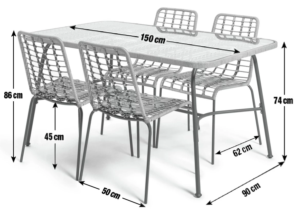 Habitat 4 Seater Bamboo Patio Set - Image 3