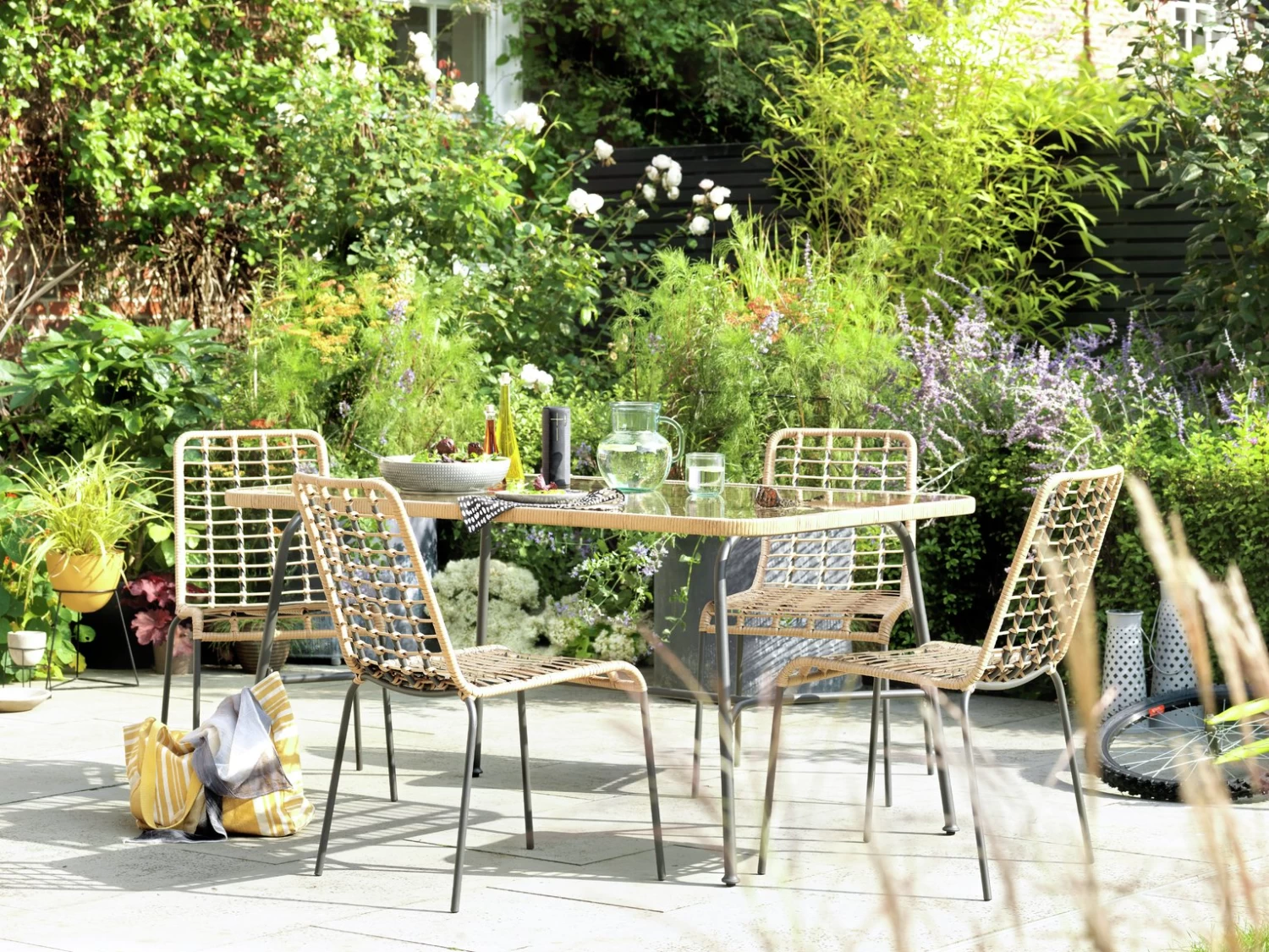 Habitat 4 Seater Bamboo Patio Set - Image 2