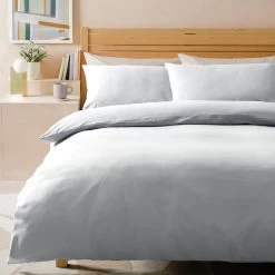Habitat Stonewashed Cotton Plain White Bedding Set - Single