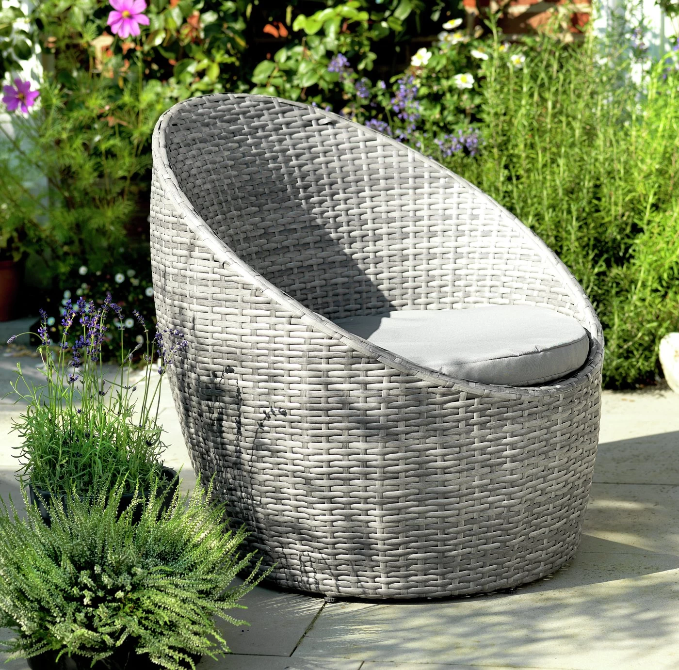 Habitat 2 Seater Wicker Garden Barrel Bistro Set - Grey - Image 8