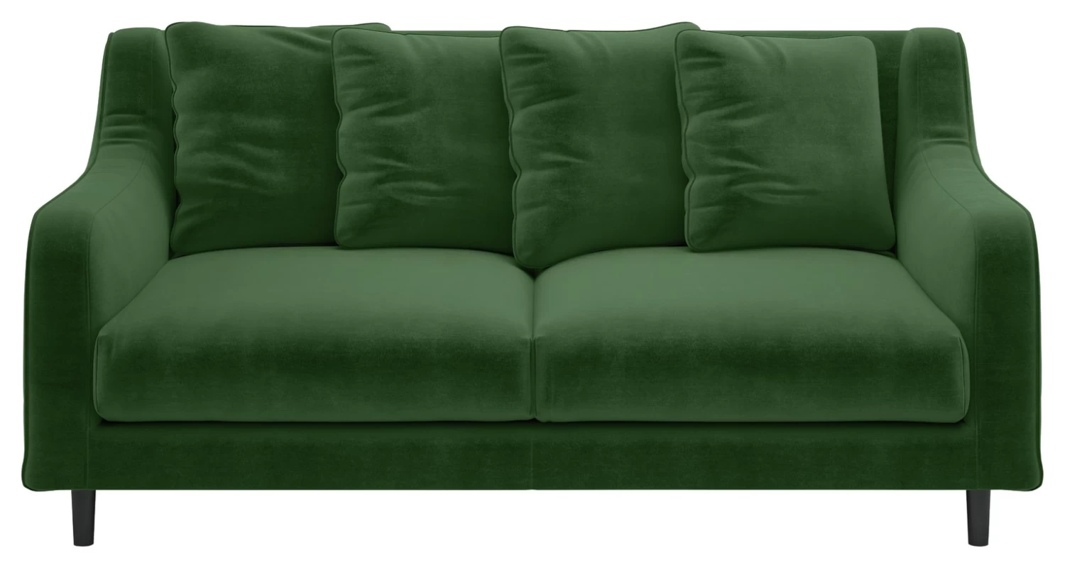 Habitat Swift Velvet 2 Seater Sofa - Moss Green