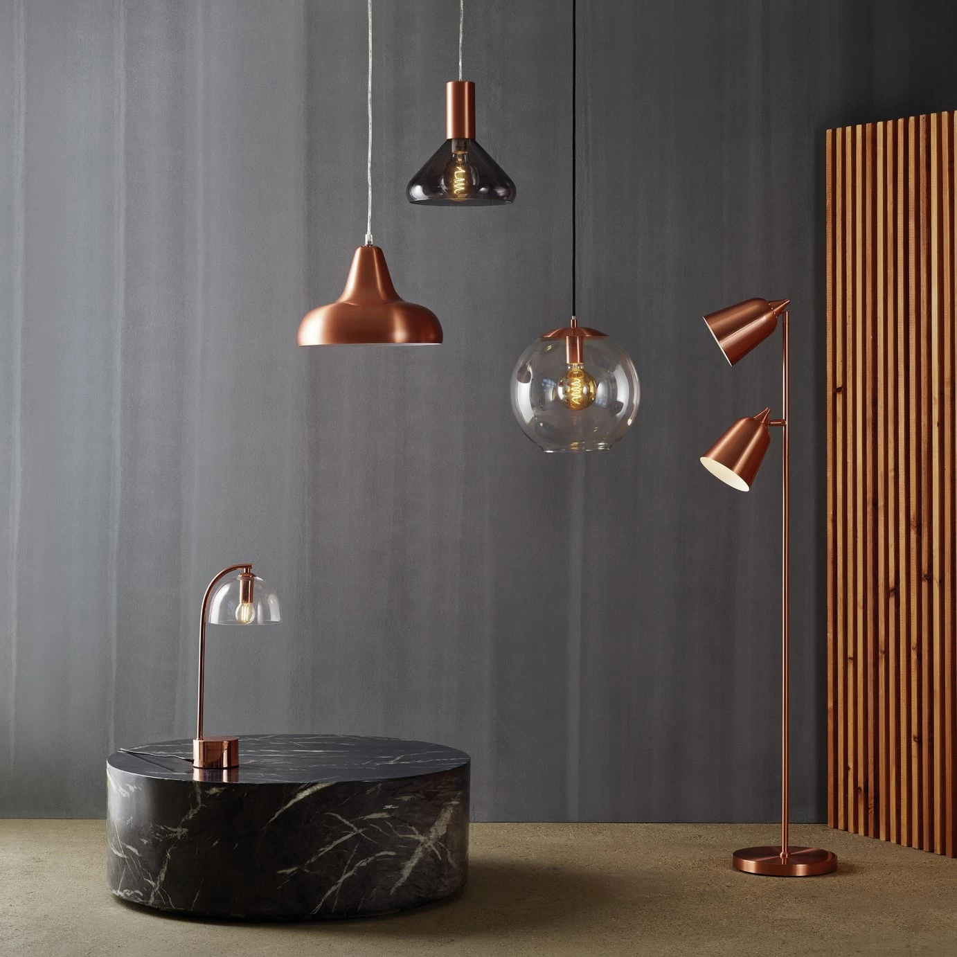 Habitat Aerial Spun Aluminium Ceiling Light - Copper - Image 5