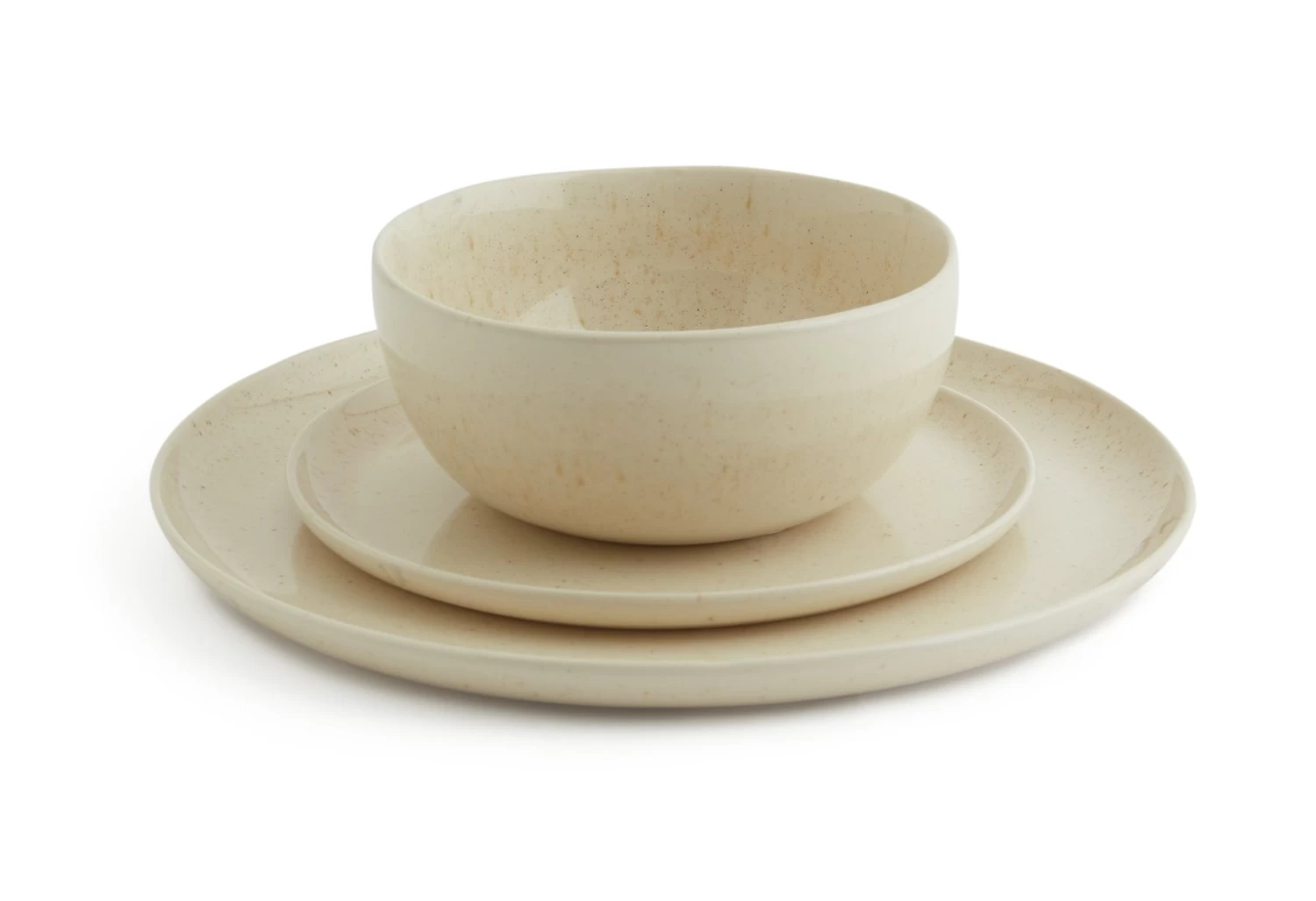 Habitat Evora 12 Piece Stoneware Dinner Set - Natural - Image 3